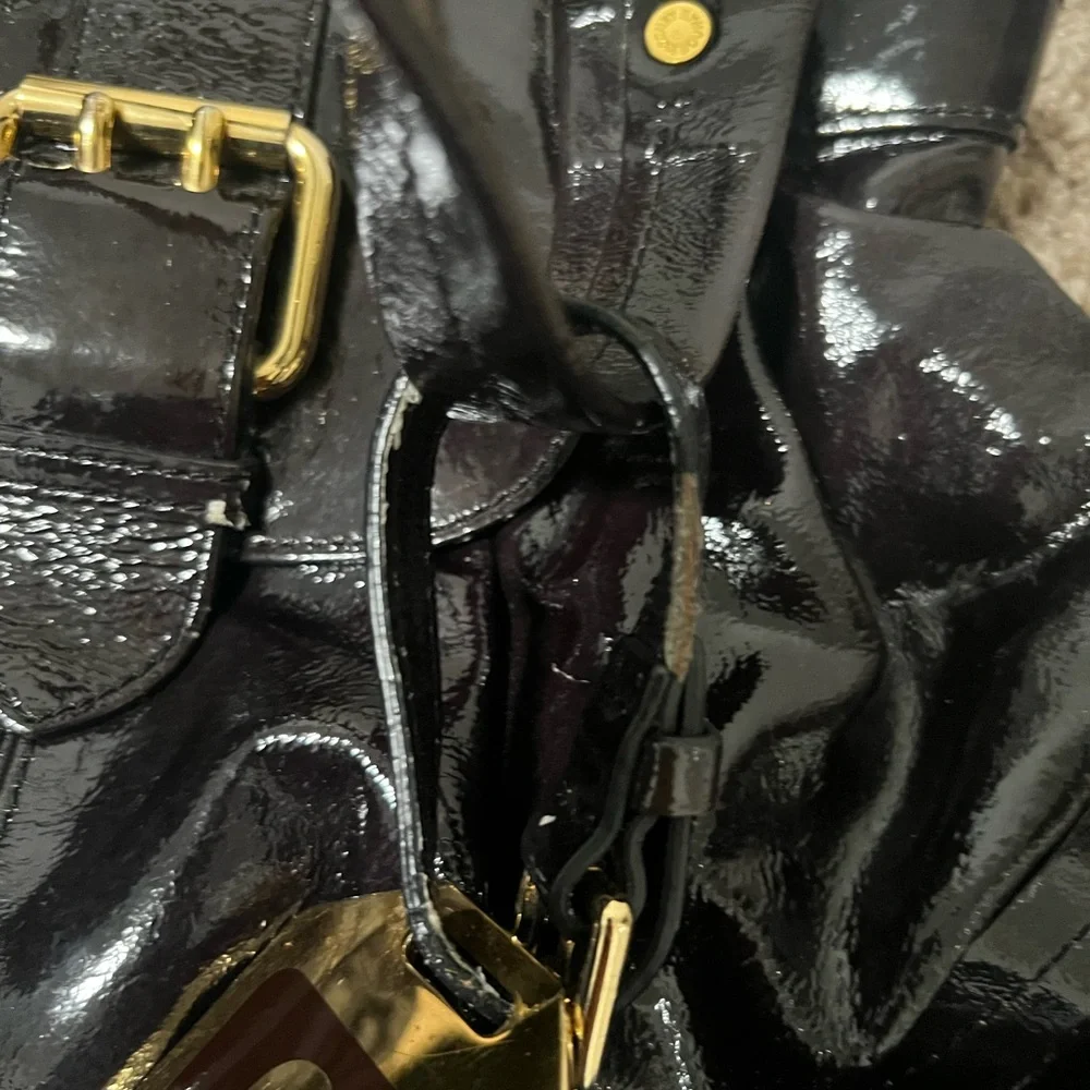 Dooney & Burke Black Patent Leather Handbag HP - Picture 10 of 14